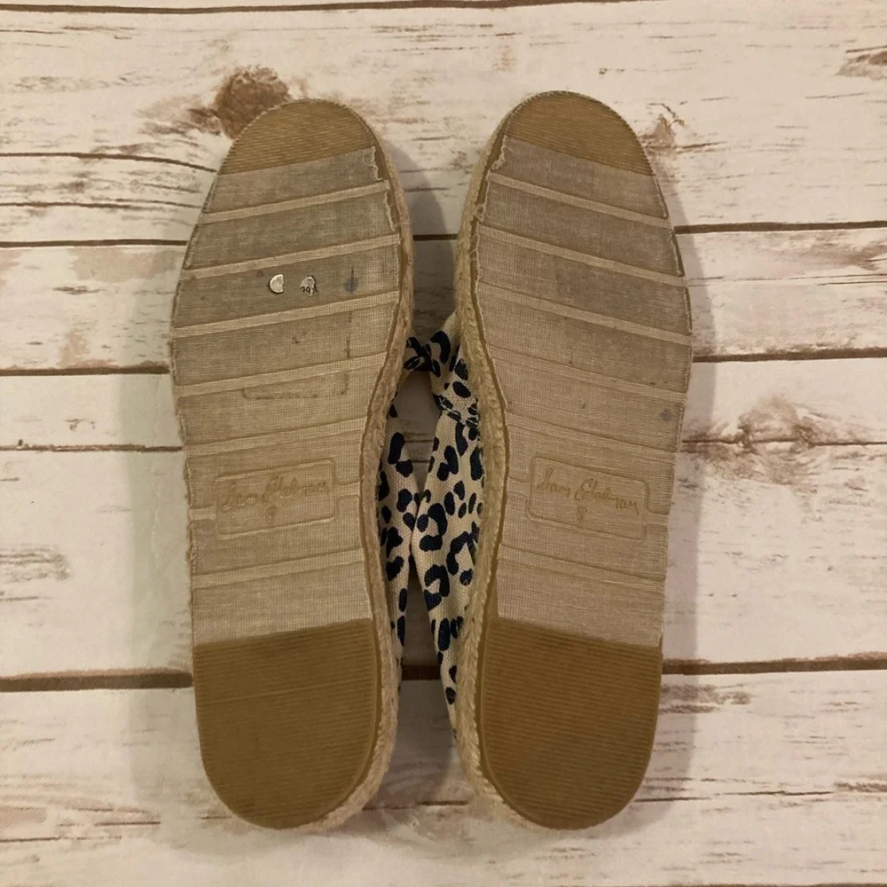 Sam Edelman Canvas Verona Leopard Print Fabric Espadrille Size 8